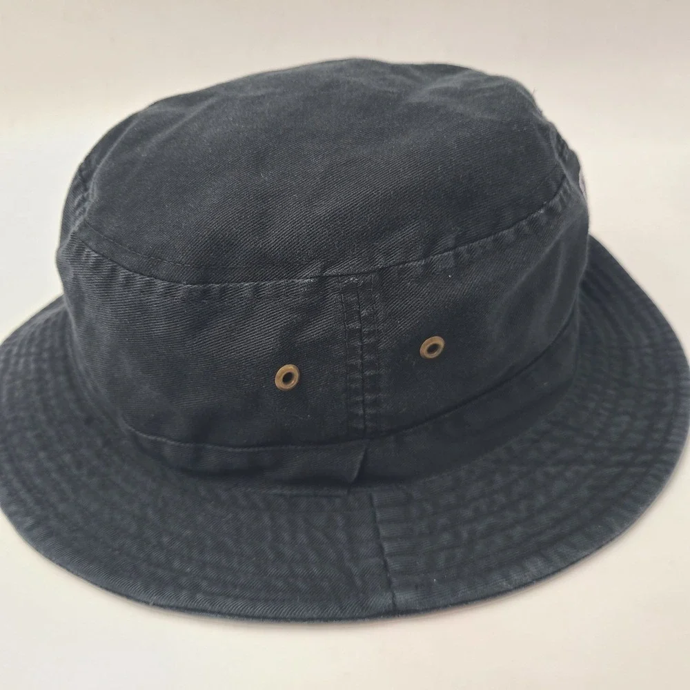 Vintage New Jersey Nets Hat Size L Bucket Hat‎ Black NBA Basketball Sample Men